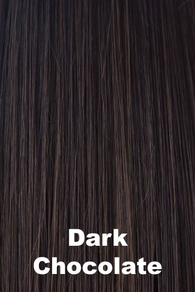 Color Dark Chocolate for Alexander Couture wig Brooklyn (#1034).  Deep neutral chocolate brown with a cool medium brown undertone.