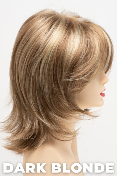Color Swatch Dark Blonde for Envy wig Rose.  Deep blonde with red undertones and bright wheat highlights.