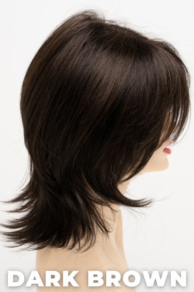 Color Swatch Dark Brown for Envy wig Rose.  A blend of rich dark brown and dark mahogany brown with cool undertones.