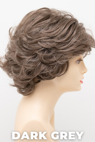 Color Swatch Dark Grey for Envy wig Savannah.  Silver grey base with hints of neutral brown woven throughout.