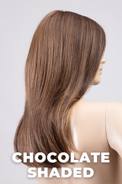 Ellen Wille Wigs - Alasia Super - Chocolate Shaded. Medium to Dark Brown base with Light Auburn Highlights and Dark Roots.