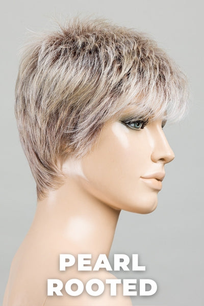 Ellen Wille Wigs - Chat - Pearl Rooted. Pearl Platinum blended w/ light chestnut brown-50% gray and Lightest Ash Brown mix.