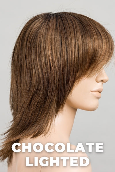 Ellen Wille Wigs - Rainbow - Chocolate Lighted. Light Reddish Brown highlights blended with med dark brown & med reddish brown.