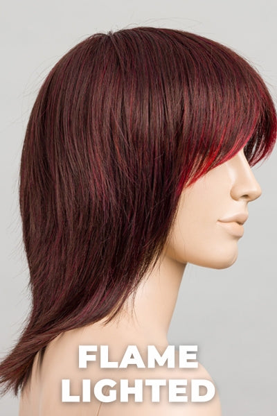 Ellen Wille Wigs - Rainbow - Flame Lighted. Red Violet and Granat Red Blend with Highlights throughout and Concentrated in the Front.
