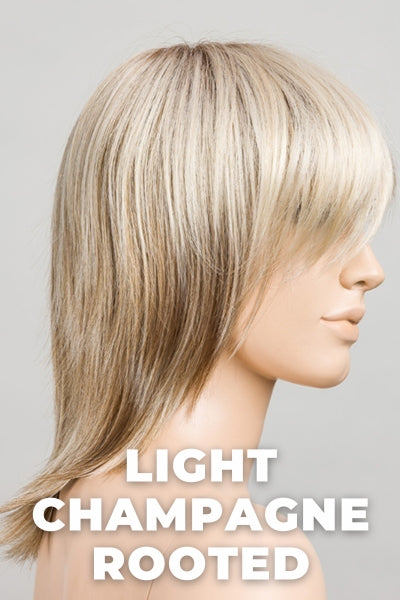 Ellen Wille Wigs - Rainbow - Light Champagne Rooted. Pearl Platinum and Light Golden Blonde Blend with Medium Brown Roots.