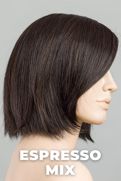 Ellen Wille Wigs - Ready Mono Part - Espresso Mix. Darkest Brown Base Blended with Dark Brown and Warm Medium Brown.