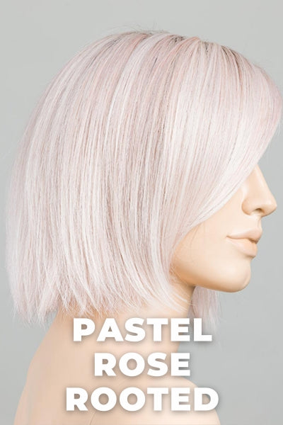 Ellen Wille Wigs - Ready Mono Part - Pastel Rose Rooted. Pink and Pearl Blonde Blend with Light Brown Roots.