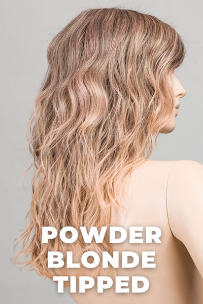 Ellen Wille Wigs - Serena - Powder Blonde Tipped. Light Brown and Lightest Ash Blonde with Red Violet Blended with Pale Pink and Lighter Tipped Ends.