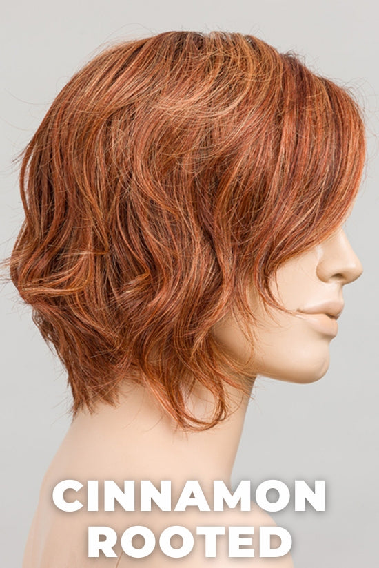 Ellen Wille - Cookie - Cinnamon Rooted. Medium Brown, Bright Copper Red, and Auburn blend with Dark Roots
