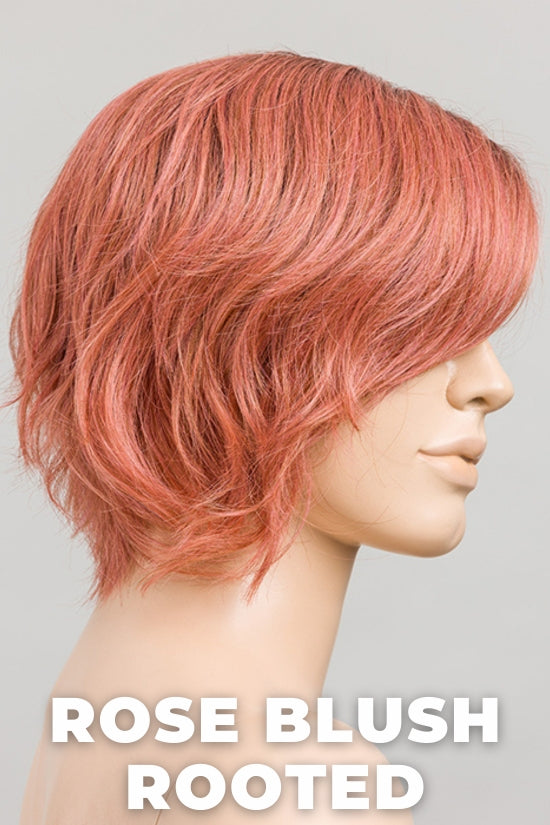 Ellen Wille - Cookie - Rose Blush Rooted. Light copper, Peach, and Soft Rose Gold tones with subtle Golden Undertones and Shaded Roots. 