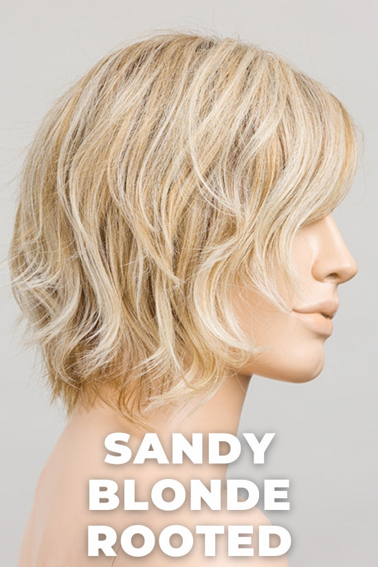 Ellen Wille - Cookie - Sandy Blonde Rooted. Medium Honey Blonde, Light Ash Blonde, and Lightest Reddish Brown Blend with Dark Roots.