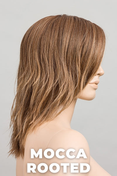 Ellen Wille - Flow - Mocca Rooted. Medium Brown, Light Brown, and Light Auburn Blend with Dark Roots.