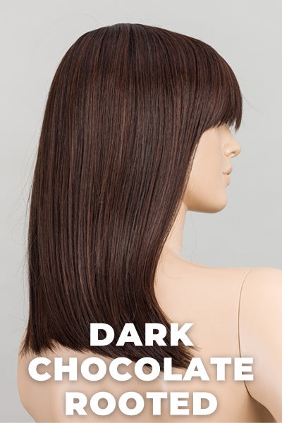 Ellen Wille - Jacky - Dark Chocolate Rooted. Dark Brown base with Light Reddish Brown highlights with Dark Roots.