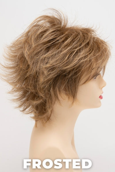 Color Swatch Frosted for Envy wig Aria Human Hair Blend. Creamy blonde with cool undertones and warm beige blonde tips.