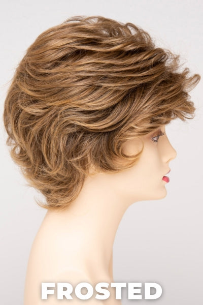 Color Swatch Frosted for Envy wig Aubrey Human Hair Blend. Creamy blonde with cool undertones and warm beige blonde tips.