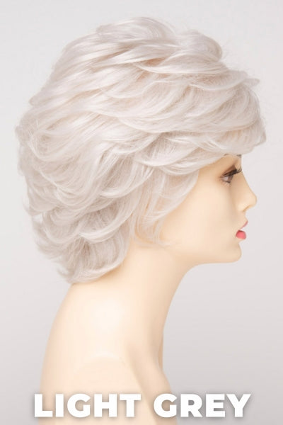 Color Swatch Light Grey for Envy wig Aubrey Human Hair Blend. Silver and white grey blend.