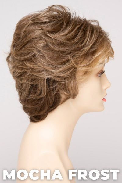 Color Swatch Mocha Frost for Envy wig Aubrey Human Hair Blend. Golden brown with subtle golden blonde highlights.