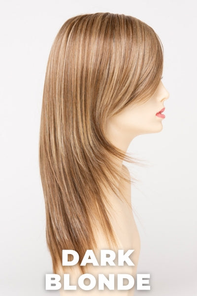 Color Swatch Dark Blonde for Envy wig Ava Human Hair Blend. Deep blonde with red undertones and bright wheat highlights.