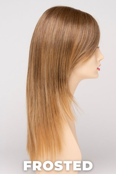 Color Swatch Frosted for Envy wig Ava Human Hair Blend. Creamy blonde with cool undertones and warm beige blonde tips.