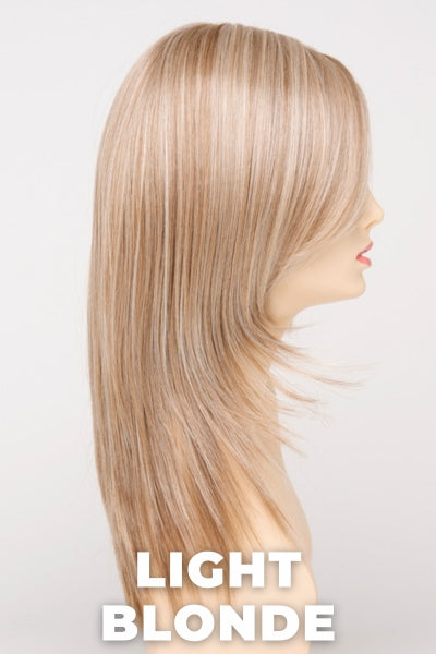 Color Swatch Light Blonde for Envy wig Ava Human Hair Blend. Golden blonde with creamy blonde and platinum blonde highlights.