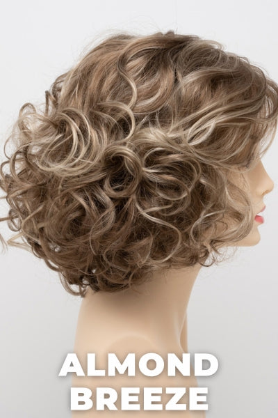 Color Swatch Almond Breeze for Envy wig Bianca. Dark warm honey blonde with subtle creamy blonde and pale blonde highlights.