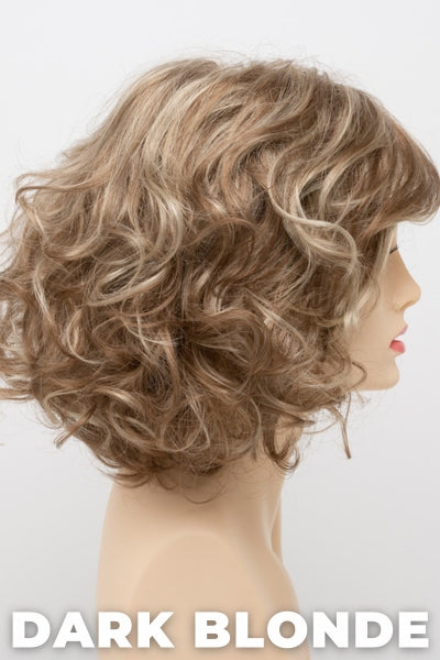 Color Swatch Dark Blonde for Envy wig Bianca. Deep blonde with red undertones and bright wheat highlights.