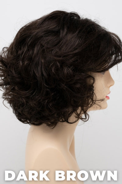 Color Swatch Dark Brown for Envy wig Bianca. A blend of rich dark brown and dark mahogany brown with cool undertones.