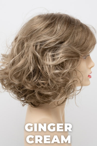 Color Swatch Ginger Cream for Envy wig Bianca. Cool light brown and beige blonde blend with pale blonde highlights.