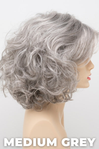 Color Swatch Medium Grey for Envy wig Bianca. A silvery blend of salt and pepper with medium brown woven throughout.