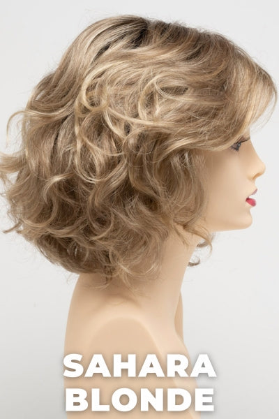 Color Swatch Sahara Blonde for Envy wig Bianca.  Dark blonde and light golden blonde blended base with chestnut roots.