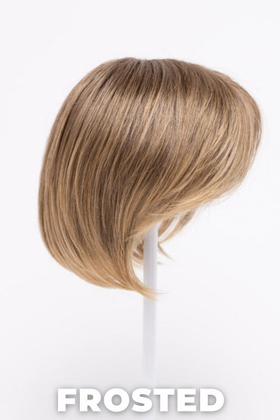 Color Swatch Frosted for Envy top piece  Big Bangs.  Creamy blonde with cool undertones and warm beige blonde tips.