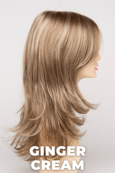 Color Swatch Ginger Cream for Envy wig Bobbi. Cool light brown and beige blonde blend with pale blonde highlights.