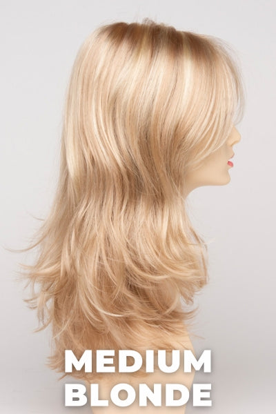 Color Swatch Medium Blonde for Envy wig Bobbi. Golden blonde, pale blonde and champagne blonde blend.