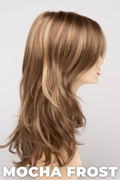 Color Swatch Mocha Frost for Envy wig Bobbi. Golden brown with subtle golden blonde highlights.
