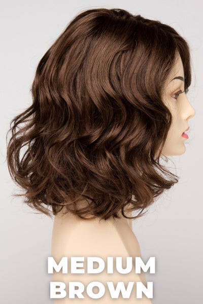 Color Swatch Medium Brown for Envy wig Brittaney. A rich neutral brown with lowlights and highlights woven throughout.