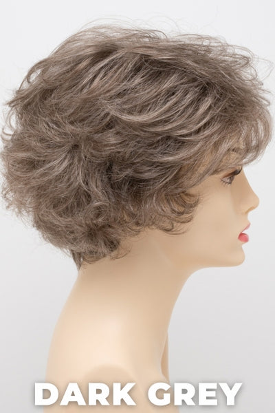 Color Swatch Dark Grey for Envy wig Bryn. Silver grey base with hints of neutral brown woven throughout.