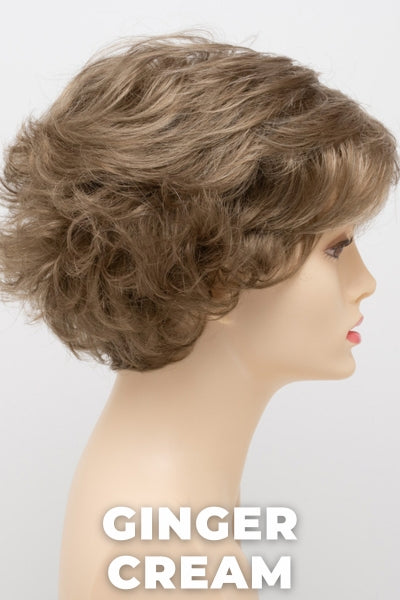 Color Swatch Ginger Cream for Envy wig Bryn. Cool light brown and beige blonde blend with pale blonde highlights.