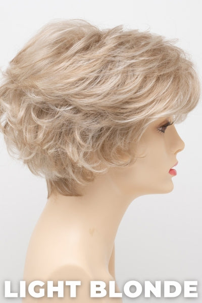 Color Swatch Light Blonde for Envy wig Bryn. Golden blonde with creamy blonde and platinum blonde highlights.