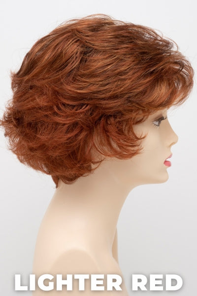 Color Swatch Lighter Red for Envy wig Bryn. Auburn red base with bright copper and golden strawberry blonde highlights.