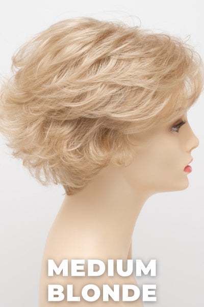 Color Swatch Medium Blonde for Envy wig Bryn. Golden blonde, pale blonde and champagne blonde blend.
