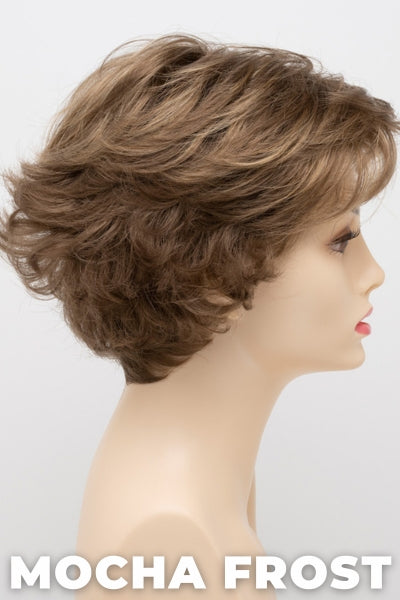 Color Swatch Mocha Frost for Envy wig Bryn. Golden brown with subtle golden blonde highlights.