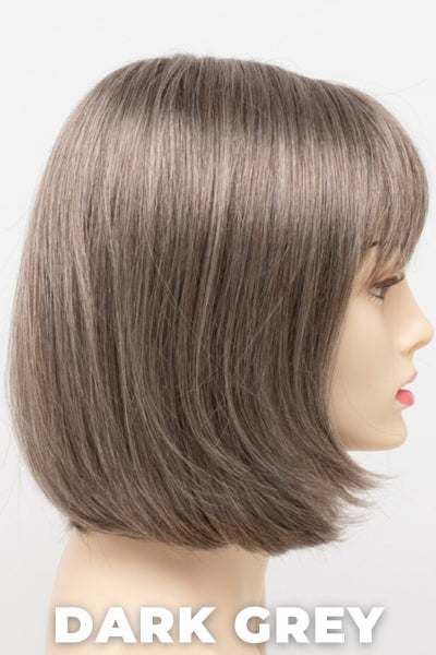 Color Swatch Dark Grey for Envy wig Carley. Silver grey base with hints of neutral brown woven throughout.