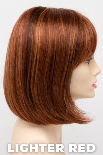 Color Swatch Lighter Red for Envy wig Carley. Auburn red base with bright copper and golden strawberry blonde highlights.