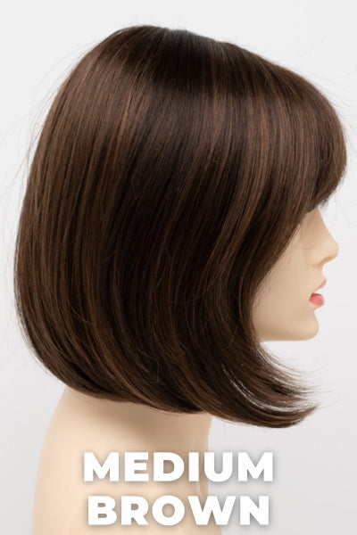 Color Swatch Medium Brown for Envy wig Carley. A rich neutral brown with lowlights and highlights woven throughout.