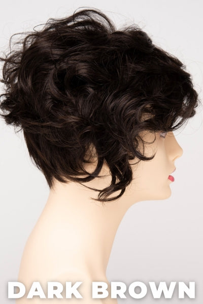 Color Swatch Dark Brown for Envy wig Carissa. A blend of rich dark brown and dark mahogany brown with cool undertones.