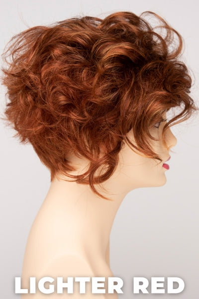 Color Swatch Lighter Red for Envy wig Carissa. Auburn red base with bright copper and golden strawberry blonde highlights.