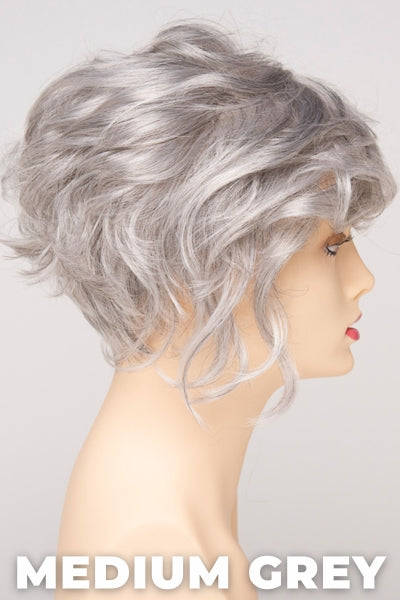 Color Swatch Medium Grey for Envy wig Carissa. A silvery blend of salt and pepper with medium brown woven throughout.