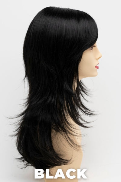 Color Swatch Black for Envy wig Celeste. Rich dark ebony with subtle warm undertones.