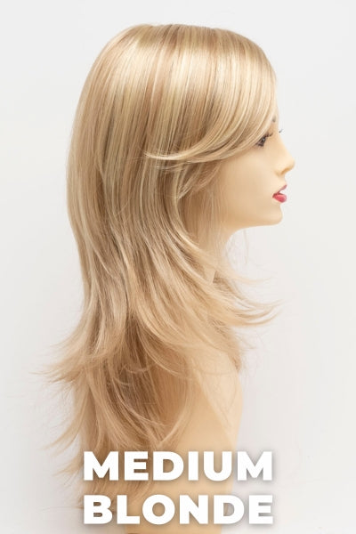 Color Swatch Medium Blonde for Envy wig Celeste. Golden blonde, pale blonde and champagne blonde blend.