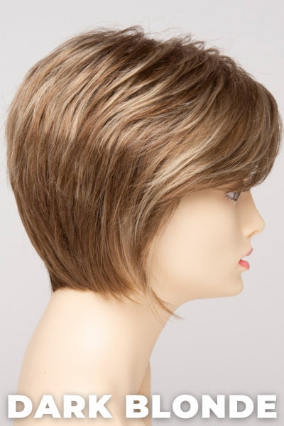 Color Swatch Dark Blonde for Envy wig Chantel. Deep blonde with red undertones and bright wheat highlights.